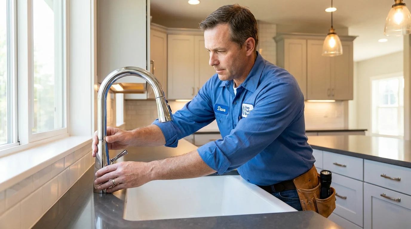 Kitchen faucet installation by Johns Plumbing LLC in Bar Harbor